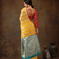 Yellow Cotton Woven Zari Design Floral Saree with Unstitched Blouse - Hiral Fashion | Swadesiicart
