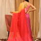 Multicolor Silk Blend Printed Solid Saree with Unstitched Blouse - Hiral Fashion | Swadesiicart