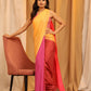 Multicolor Silk Blend Printed Solid Saree with Unstitched Blouse - Hiral Fashion | Swadesiicart