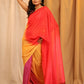 Multicolor Silk Blend Printed Solid Saree with Unstitched Blouse - Hiral Fashion | Swadesiicart