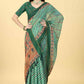 Multicolor Cotton Blend Printed Striped Saree with Unstitched Blouse - Hiral Fashion | Swadesiicart