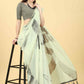 White Cotton Blend Printed Striped Saree with Unstitched Blouse - Hiral Fashion | Swadesiicart
