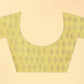 Yellow Cotton Blend Printed Striped Saree with Unstitched Blouse - Hiral Fashion | Swadesiicart