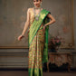 Green Pure Silk Woven Zari Design Ethnic Motifs Saree with Unstitched Blouse - Hiral Fashion | Swadesiicart