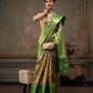 Green Pure Silk Woven Zari Design Ethnic Motifs Saree with Unstitched Blouse - Hiral Fashion | Swadesiicart