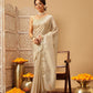Hiral Fashion Beige Gota Patti Muga Silk Solid Lace Work Saree | Swadesiicart