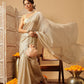 Hiral Fashion Beige Gota Patti Muga Silk Solid Lace Work Saree | Swadesiicart