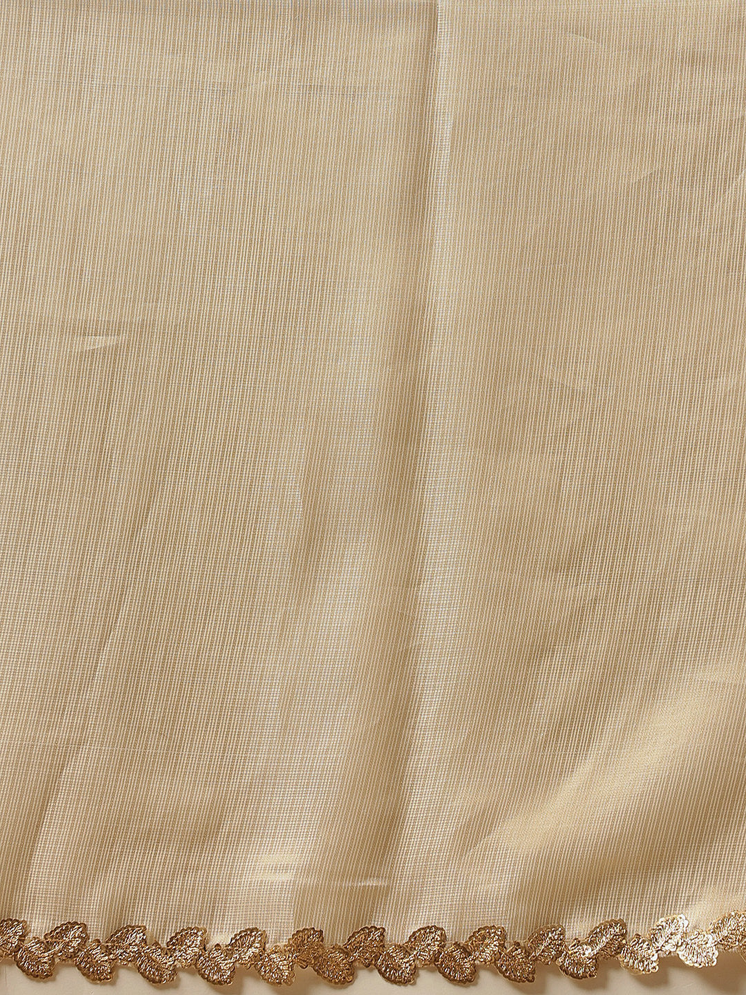 Hiral Fashion Beige Gota Patti Muga Silk Solid Lace Work Swadesiicart