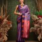 Hiral Fashion Lavender Banarasi Silk Floral Woven Design Saree | Swadesiicart