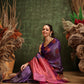 Hiral Fashion Lavender Banarasi Silk Floral Woven Design Saree | Swadesiicart