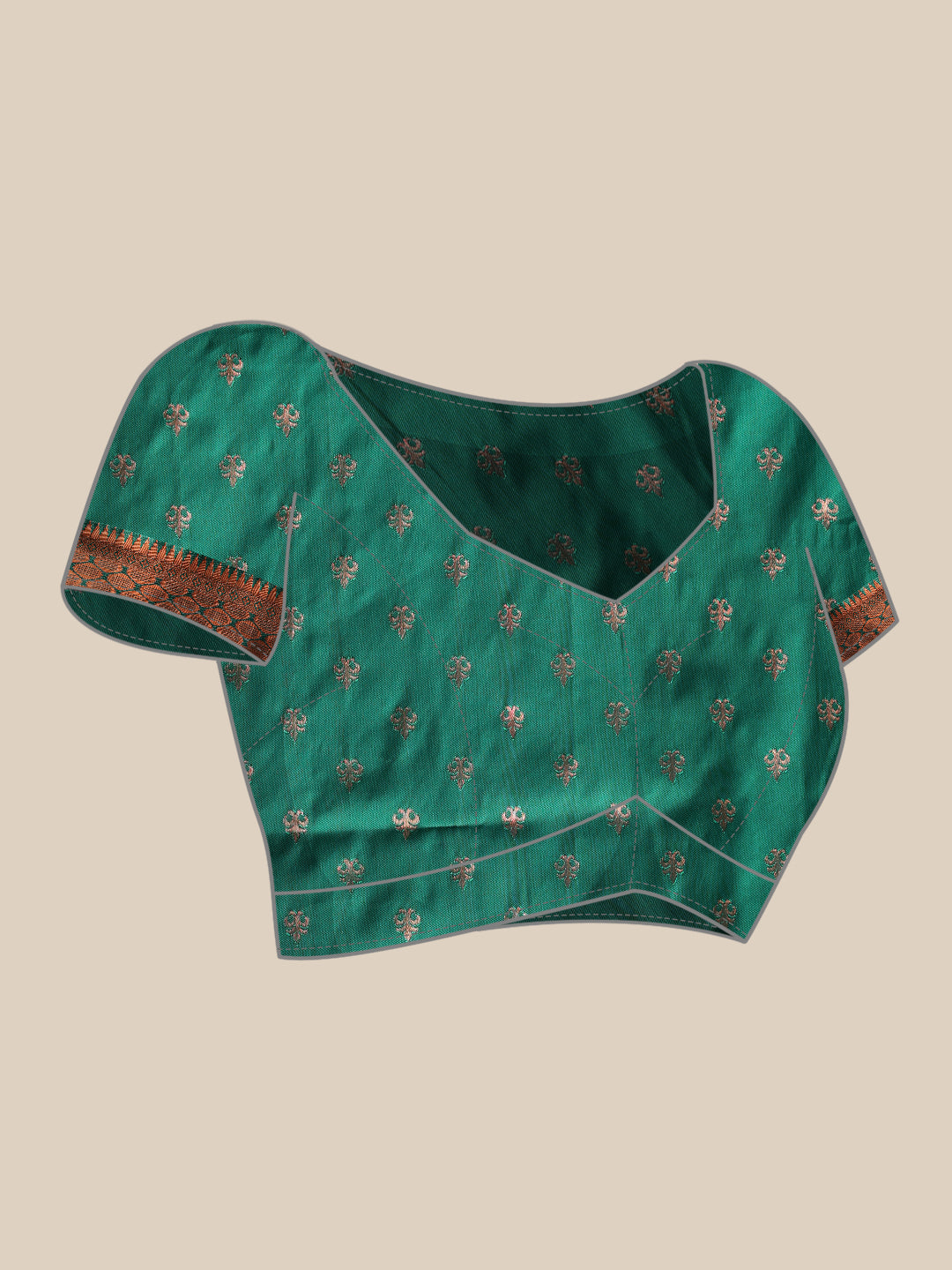 Hiral Fashion Green Banarasi Silk Floral Woven Design Saree | Swadesiicart
