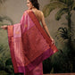 Hiral Fashion Pink Banarasi Silk Floral Woven Design Saree | Swadesiicart