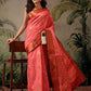 Hiral Fashion Peach Banarasi Silk Floral Woven Design Saree | Swadesiicart