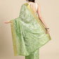 Green Silk Blend Digital Print Floral Saree with Unstitched Blouse - Hiral Fashion | Swadesiicart
