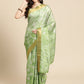 Green Silk Blend Digital Print Floral Saree with Unstitched Blouse - Hiral Fashion | Swadesiicart