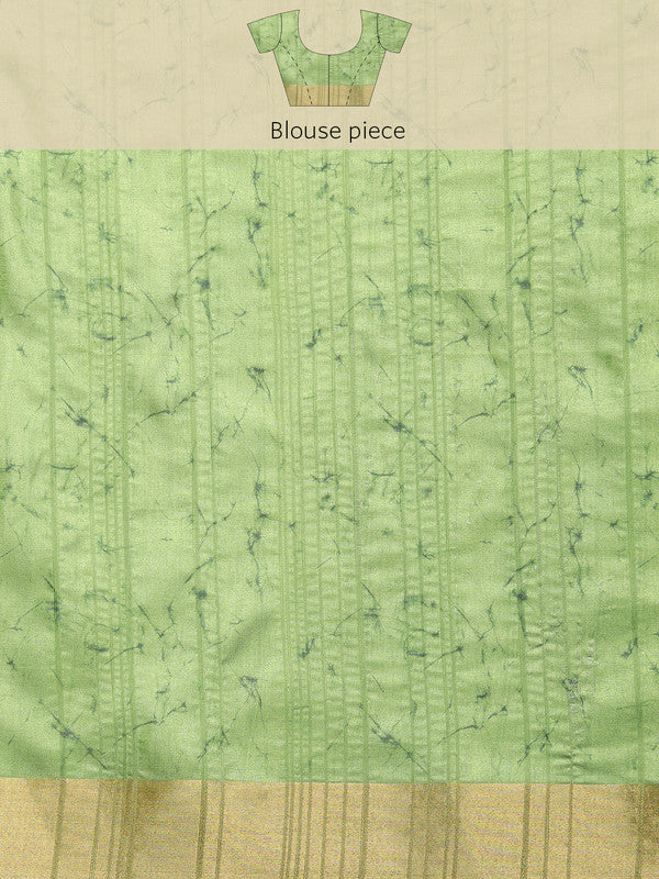 Green Silk Blend Digital Print Floral Saree with Unstitched Blouse - Hiral Fashion | Swadesiicart