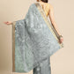 Gray Silk Blend Digital Print Floral Saree with Unstitched Blouse - Hiral Fashion | Swadesiicart