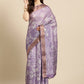 Lavender Silk Blend Digital Print Floral Saree with Unstitched Blouse - Hiral Fashion | Swadesiicart