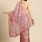 Maroon Silk Blend Digital Print Floral Saree with Unstitched Blouse - Hiral Fashion | Swadesiicart