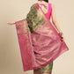 Green Brocade Zari Woven Floral Saree with Unstitched Blouse - Hiral Fashion | Swadesiicart