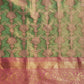 Green Brocade Zari Woven Floral Saree with Unstitched Blouse - Hiral Fashion | Swadesiicart