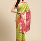 Green Brocade Zari Woven Floral Saree with Unstitched Blouse - Hiral Fashion | Swadesiicart