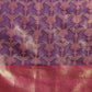 Purple Brocade Zari Woven Floral Saree with Unstitched Blouse - Hiral Fashion | Swadesiicart