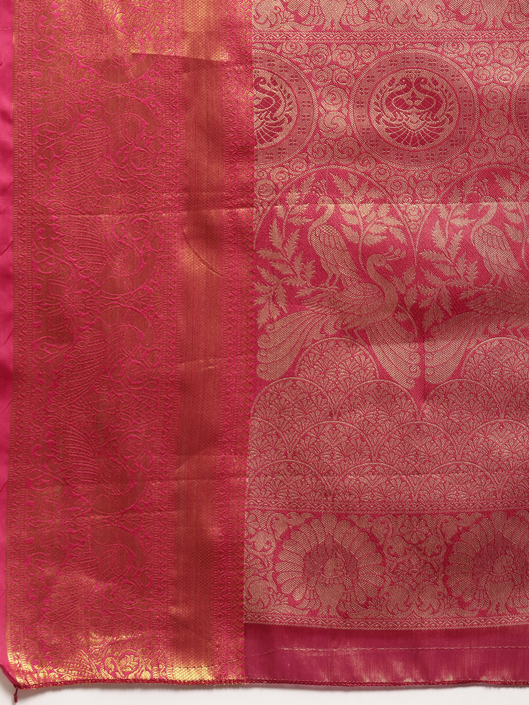Purple Brocade Zari Woven Floral Saree with Unstitched Blouse - Hiral Fashion | Swadesiicart