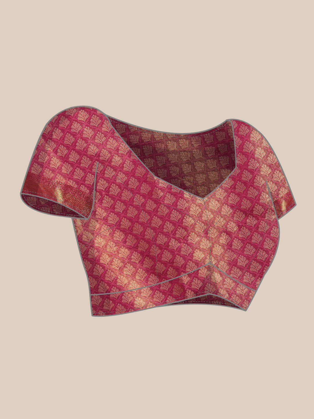 Purple Brocade Zari Woven Floral Saree with Unstitched Blouse - Hiral Fashion | Swadesiicart