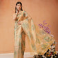 Hiral Fashion Beige Bollywood Cotton Tissue Floral Digital Printed Saree | Swadesiicart