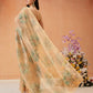 Hiral Fashion Beige Bollywood Cotton Tissue Floral Digital Printed Saree | Swadesiicart