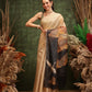 Hiral Fashion Beige Bollywood Cotton Tissue Floral Digital Printed Saree | Swadesiicart