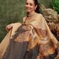 Hiral Fashion Beige Bollywood Cotton Tissue Floral Digital Printed Saree | Swadesiicart