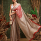 Hiral Fashion Cream Bollywood Cotton Tissue Solid Digital Printed Saree | Swadesiicart