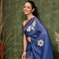 Hiral Fashion Navy Blue Bollywood Cotton Tissue Floral Digital Printed Saree | Swadesiicart