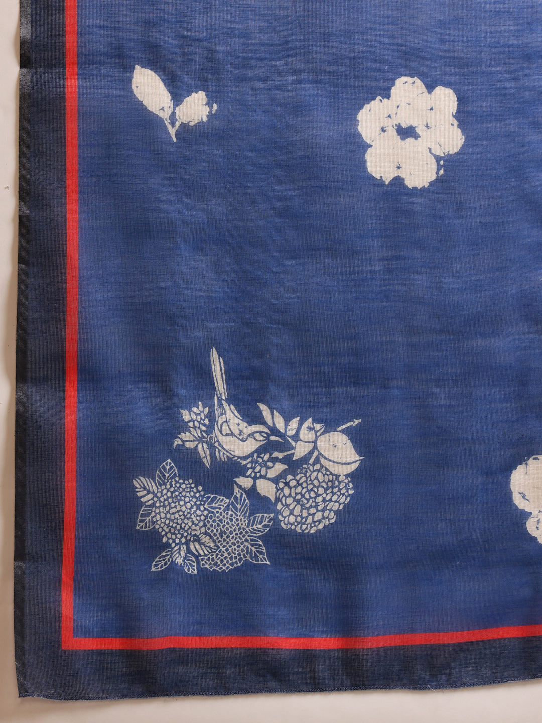Hiral Fashion Navy Blue Bollywood Cotton Tissue Floral Digital Printed Saree | Swadesiicart