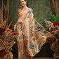 Hiral Fashion Off White Bollywood Cotton Tissue Floral Digital Printed Saree | Swadesiicart