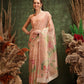 Hiral Fashion Peach Bollywood Cotton Tissue Floral Digital Printed Saree | Swadesiicart