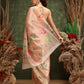 Hiral Fashion Peach Bollywood Cotton Tissue Floral Digital Printed Saree | Swadesiicart
