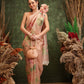 Hiral Fashion Peach Bollywood Cotton Tissue Floral Digital Printed Saree | Swadesiicart