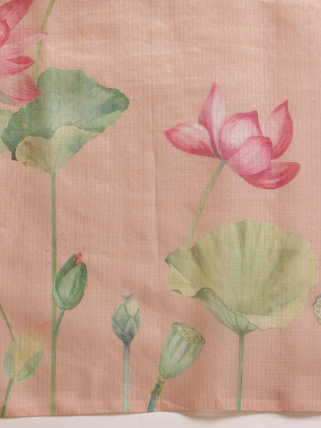 Hiral Fashion Peach Bollywood Cotton Tissue Floral Digital Printed Saree | Swadesiicart