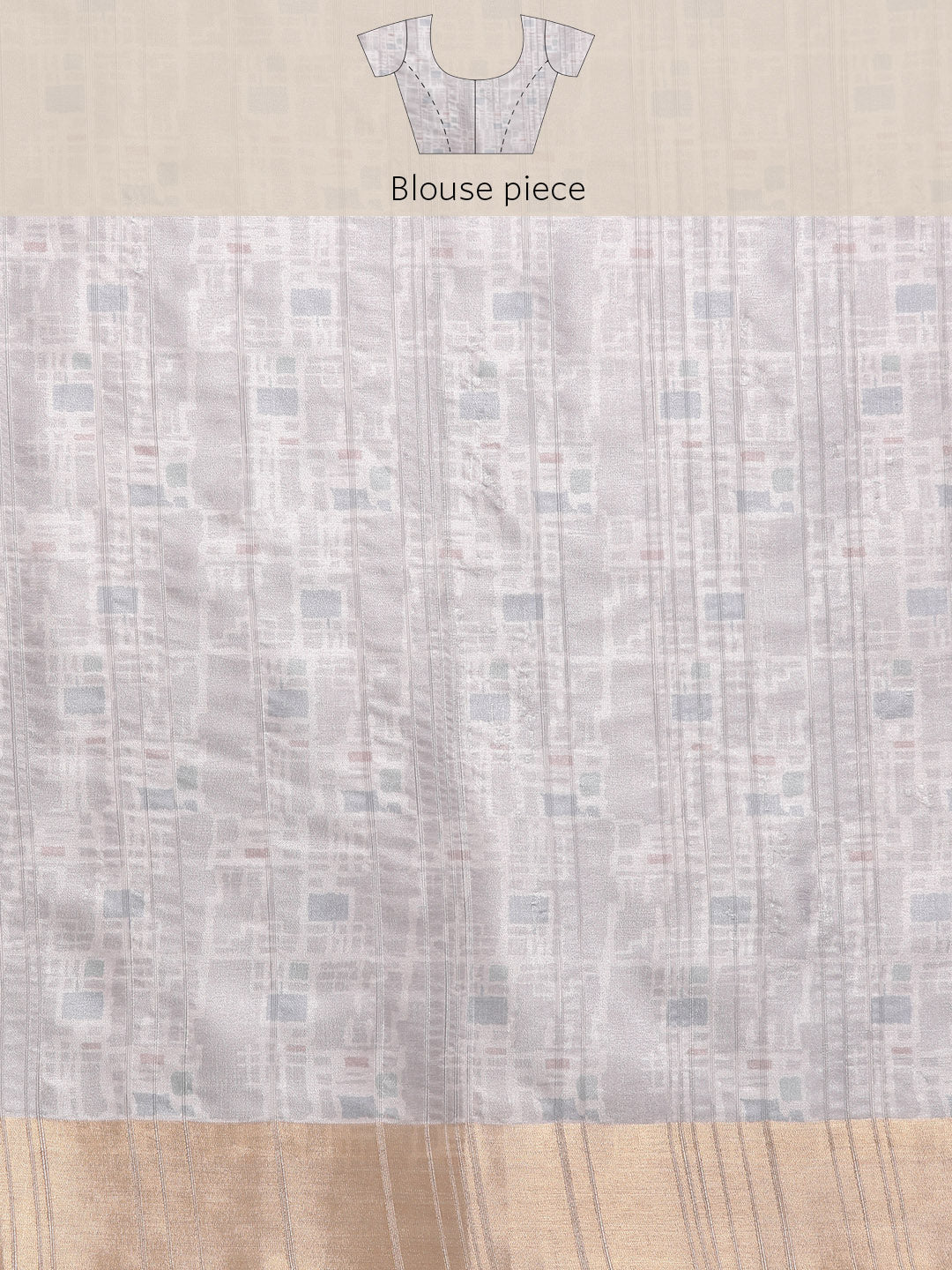 Lavender Silk Blend Printed Geomatric Saree with Unstitched Blouse - Hiral Fashion | Swadesiicart