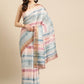 Multicolor Silk Blend Printed Geomatric Saree with Unstitched Blouse - Hiral Fashion | Swadesiicart