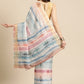 Multicolor Silk Blend Printed Geomatric Saree with Unstitched Blouse - Hiral Fashion | Swadesiicart