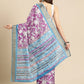 Purple Silk Blend Digital Print Floral Saree with Unstitched Blouse - Hiral Fashion | Swadesiicart