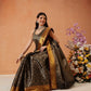 Hiral Fashion Black Kanjeevaram Banarasi Silk Ikkat Woven Design Saree | Swadesiicart