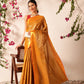 Hiral Fashion Mustard Kanjeevaram Banarasi Silk Ikkat Woven Design Saree | Swadesiicart
