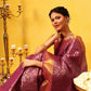 Hiral Fashion Pink Kanjeevaram Banarasi Silk Ikkat Woven Design Saree | Swadesiicart