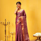 Hiral Fashion Pink Kanjeevaram Banarasi Silk Ikkat Woven Design Saree | Swadesiicart