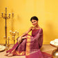 Hiral Fashion Pink Kanjeevaram Banarasi Silk Ikkat Woven Design Saree | Swadesiicart